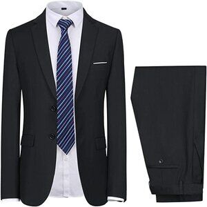 Lief Horsens Black 2 Piece Suit Jacket & Pants Junior Size 18 Slim Fit Formal